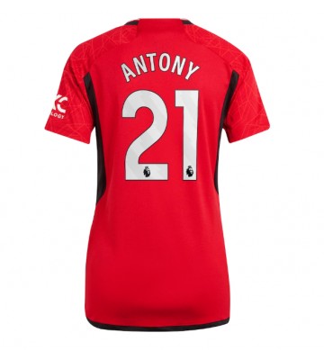 Manchester United Antony #21 Primera Equipación Mujer 2023-24 Manga Corta